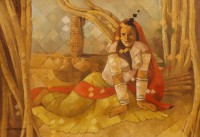 Lal Muhammad Pathan, 21 x 30 Inch, Oil on Canvas, Figurative Painting, AC-LM-004